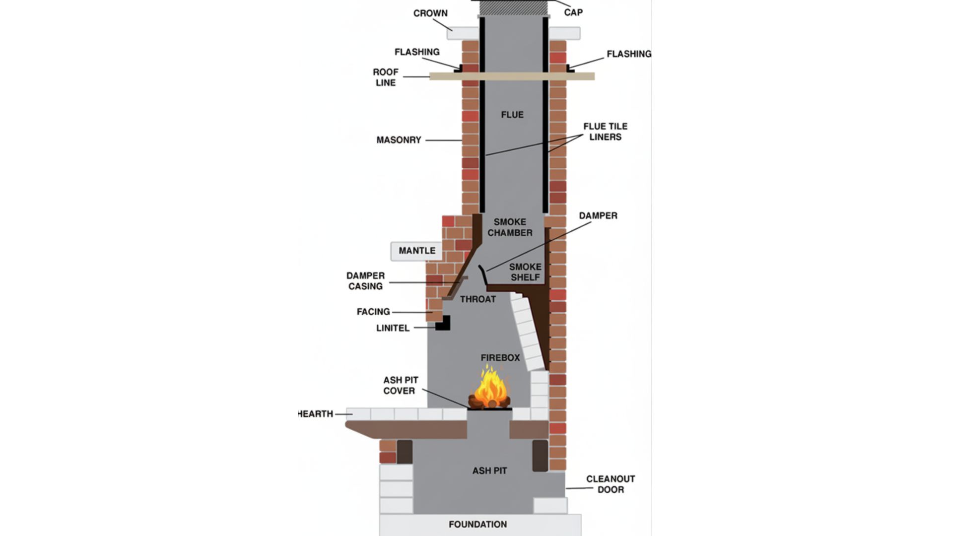 Professional chimney services in Kent WA fixing a fireplace that is smoking into a living room, inspected by Wafa Masonry